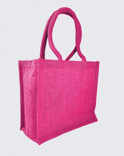 Mini Jute Bag in Hot Pink
